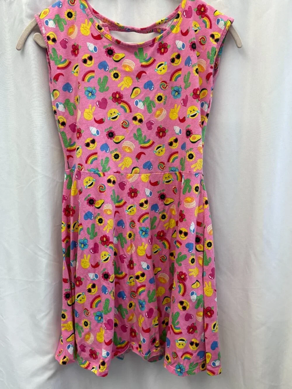 The Children's Place Pink Emoji Rainbow Dress Girls XL 16